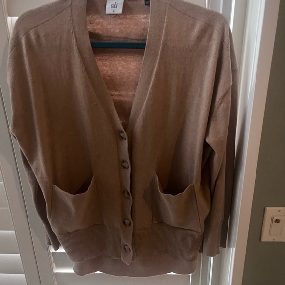 CAbi B-Sided Cardigan XS Camel Tan Lightweight Button Front Sweater - Picture 5 of 10